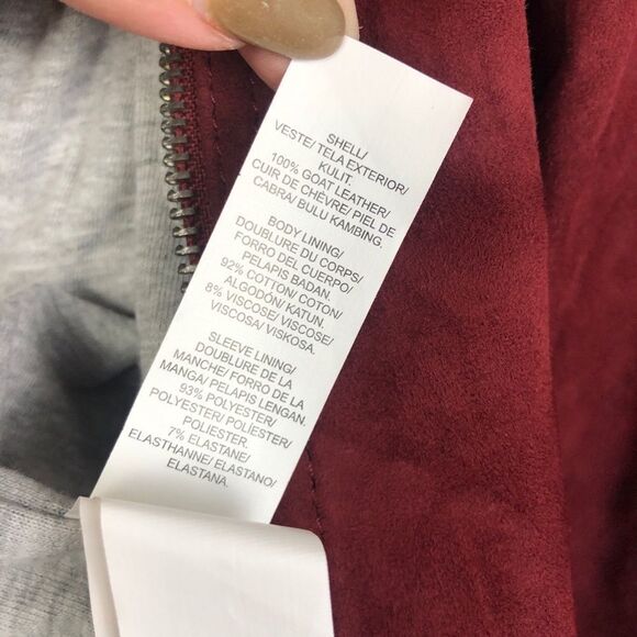 LUCKY BRAND | Suede Puff Sleeve Jacket Leather Brick Red/Orange NEW Women’s M - Picture 7 of 13